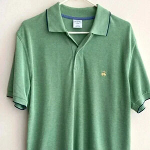 Brooks Brothers 346 Solid Piquè Green Slim Fit Polo, Size Large